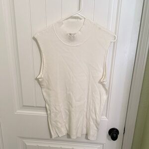 Cato Sleeveless Ribbed Tank Top - White